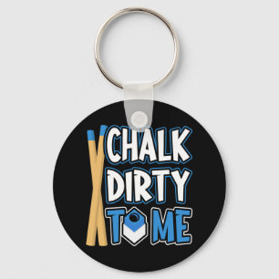 Billiards Pool Player Ball Pun Vintage Chalk Dirty Keychain