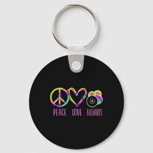 Billiards Pool Player Ball Tie Dye Girl Retro Vint Keychain