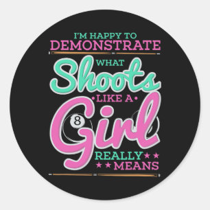 Billiards Pool Player Im Happy To Demonstrate Classic Round Sticker