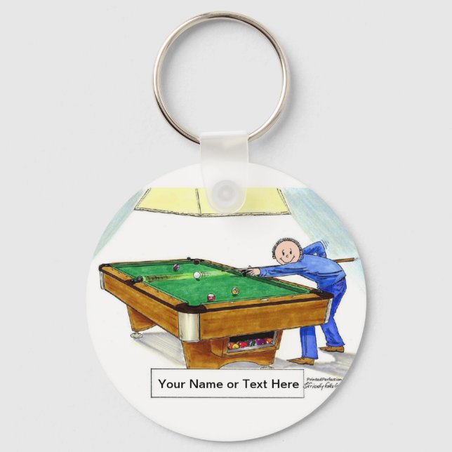 Billiards, Pool Player  Keychain (Front)
