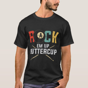 Billiards Pool Player Rack Em Up Buttercup Stick 8 T-Shirt
