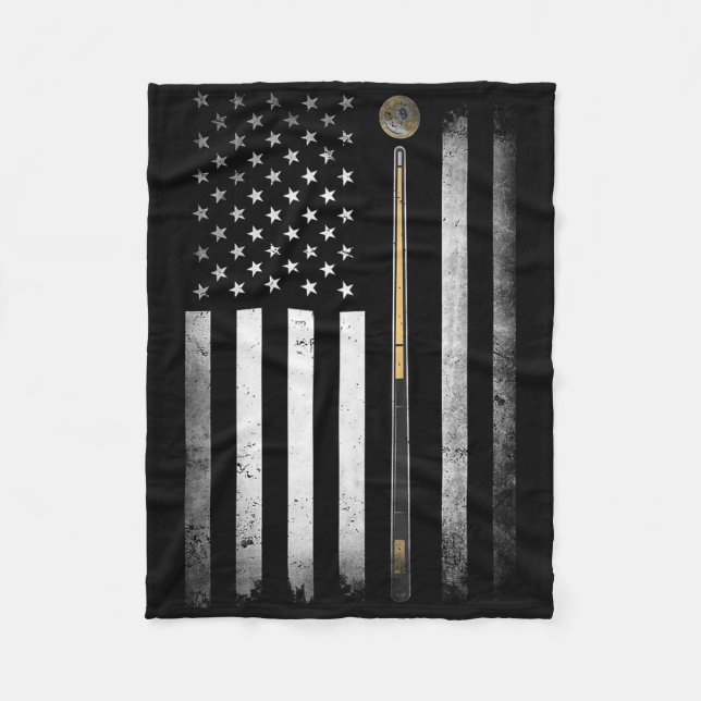Billiards Pool Player Table Usa Us American Flag  Fleece Blanket (Front)