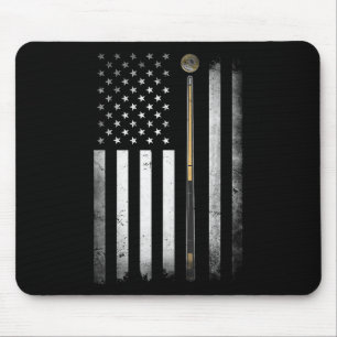 Billiards Pool Player Table Usa Us American Flag Mouse Pad