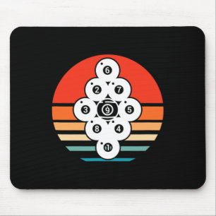 Billiards Pool Snooker Billiard Player 9 Ball Retr Mouse Pad