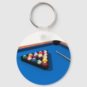 Billiards / Pool Table: Blue Felt: Keychain