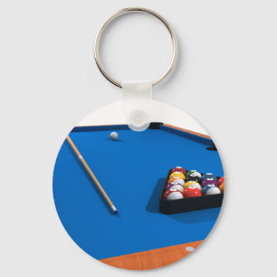 Billiards / Pool Table: Blue Felt: Keychain