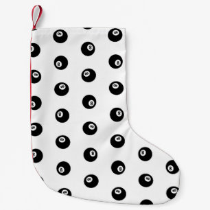 Billiards Pool Themed Eight Balls Pattern Small Christmas Stocking