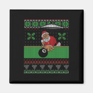 Billiards Pool Ugly Christmas Sweater Style  Magnet