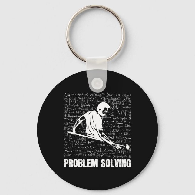Billiards Problem Solving Players Sports Solution  Keychain (Front)