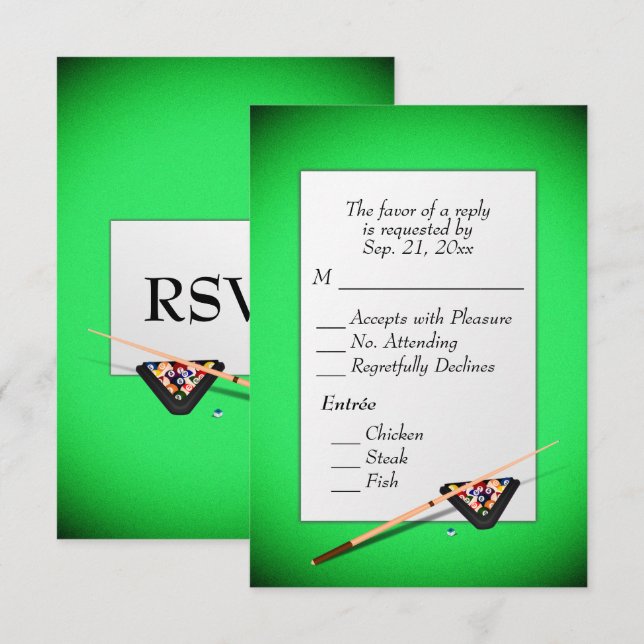 Billiards RSVP with Entree Choice (Front/Back)