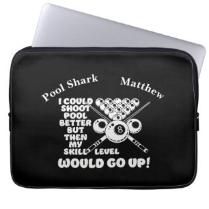 Billiards Saying About Skill Level and Improvement Laptop Sleeve