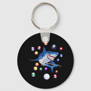 Billiards Shark Billiard Player Pool Table Snooker Keychain