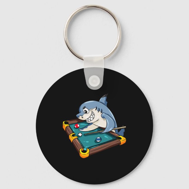 Billiards Shark Pool Snooker Player Gift  Keychain (Front)