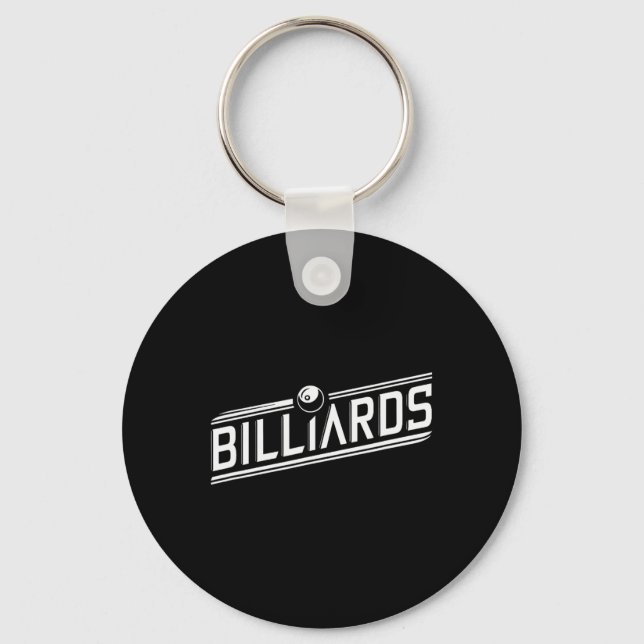 “billiards” - Sleek Angled Design  Keychain (Front)