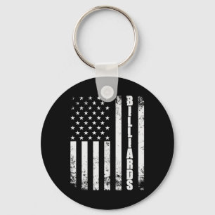 Billiards Snooker American Flag Usa Games Sport Bi Keychain