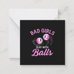 Billiards Snooker Girls Play With Billiard Balls Card