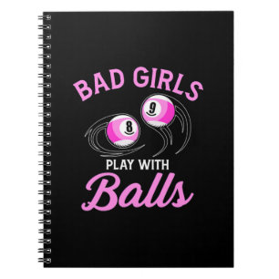Billiards Snooker Girls Play With Billiard Balls Notebook