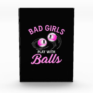 Billiards Snooker Girls Play With Billiard Balls Photo Block