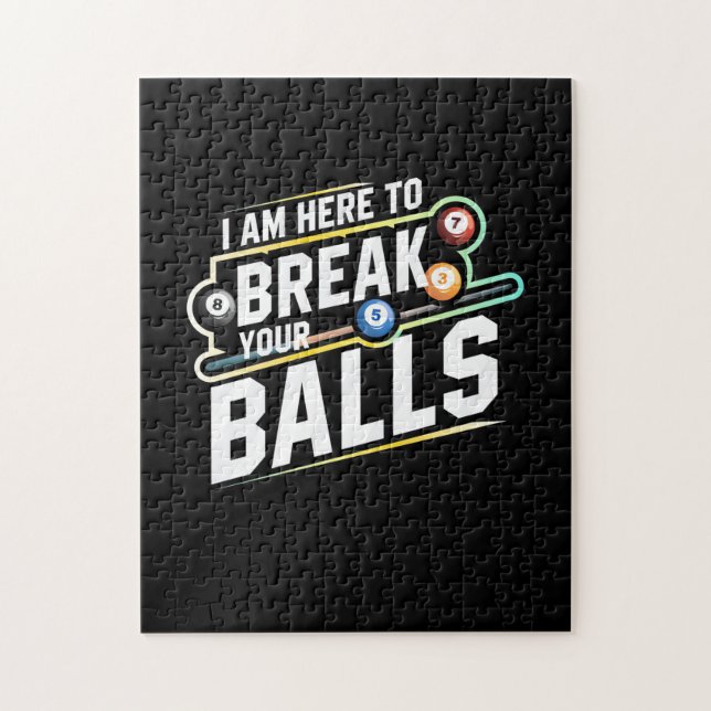 Billiards Snooker Is Here To Break Your Balls Jigsaw Puzzle (Vertical)