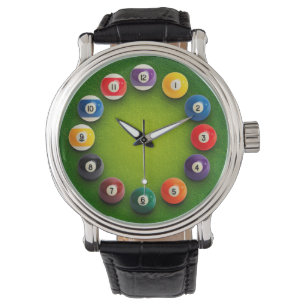Billiards Snooker Novelty Clock Watch