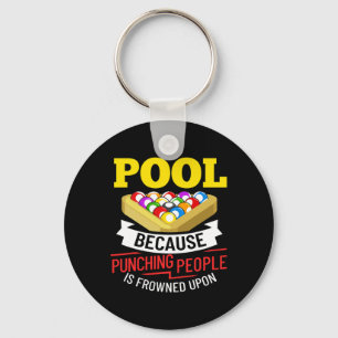 Billiards Snooker Pool Game Player Sports Competit Keychain