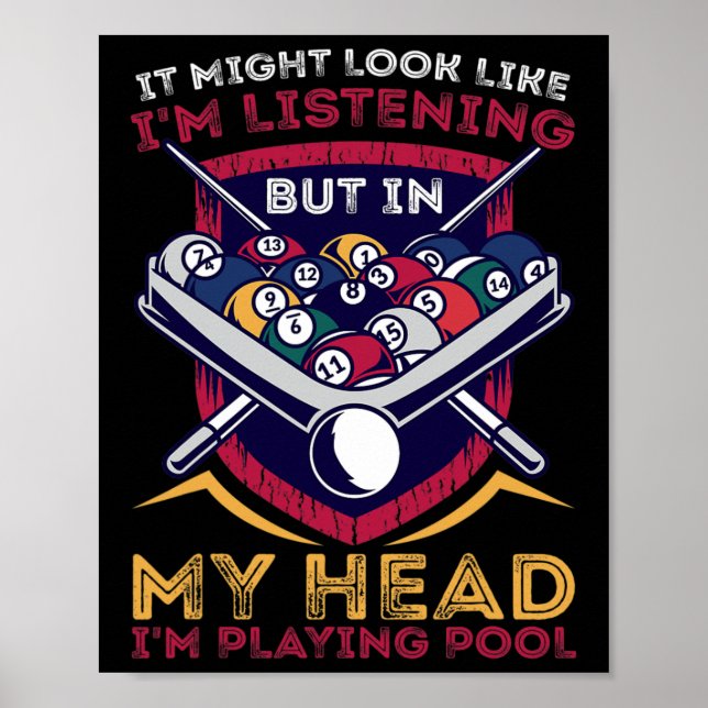 Billiards Snooker Pool Game Player Sports Competit Poster (Front)