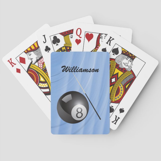 Billiards Sport personalize it with a Name Playing Cards (Back)
