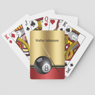 Billiards Sport personalize with name Elegant Playing Cards