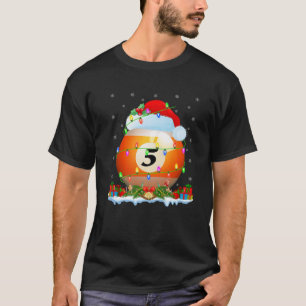 Billiards Sports Lover Matching Santa Hat Billiard T-Shirt