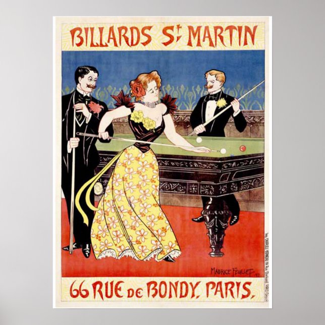 Billiards St. Martins, Paris Poster (Front)