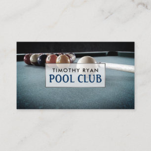 Billiards Table, Pool Club, Pool Player Business Card
