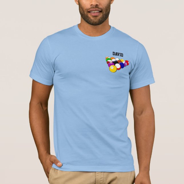 Billiards Template, Personalize, T-Shirt (Front)