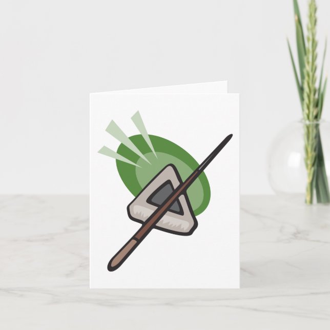 Billiards Triangle and Cue Stick Card (Front)
