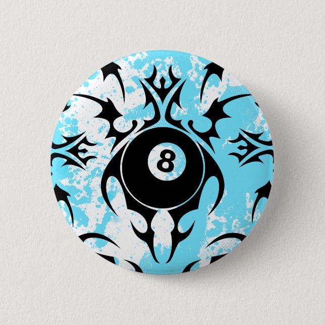 billiards. tribal. 2 inch round button (Front)
