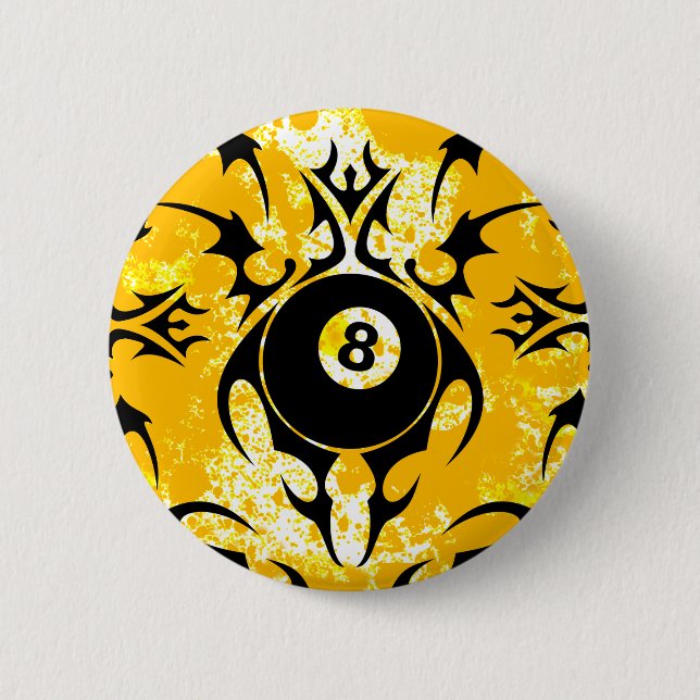billiards. tribal. 2 inch round button (Front)
