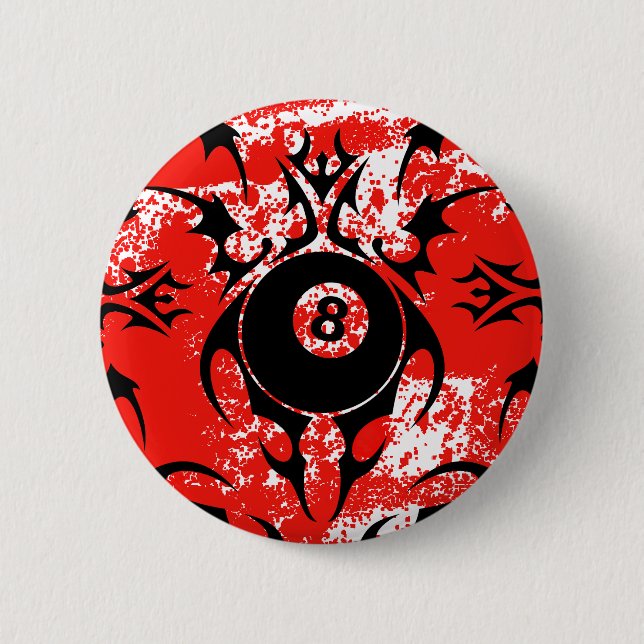 billiards. tribal. 2 inch round button (Front)