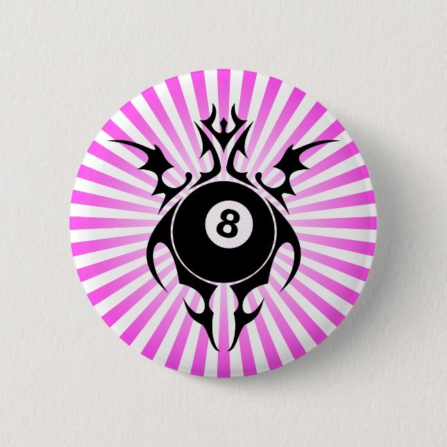 billiards. tribal. 2 inch round button (Front)