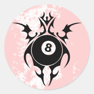 billiards. tribal. classic round sticker