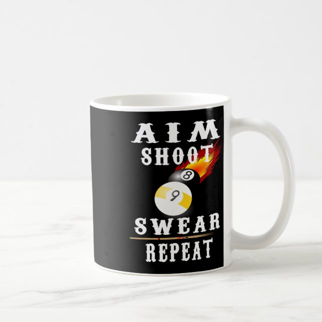 Billiards Vintage Retro Pool  Coffee Mug (Right)