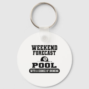 Billiards Weekend Forecast Billiard Pool Players F Keychain