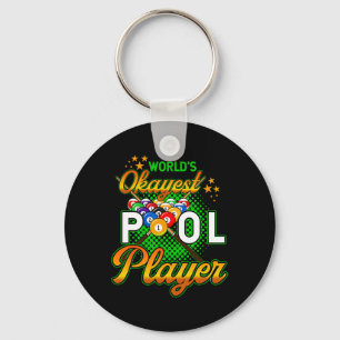 Billiards Worlds Okayest Pool Player 1  Keychain