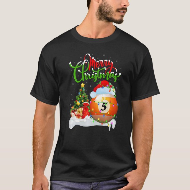 Billiards  Xmas Decorations Santa Billiards Christ T-Shirt (Front)