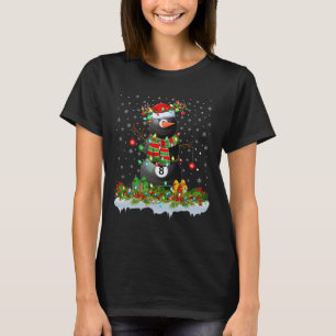 Billiards Xmas Lighting Funny Snowman Billiards Ch T-Shirt