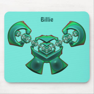 BILLIE ~ Multiple Green ~ BIZARRE Fractal ~  Mouse Pad