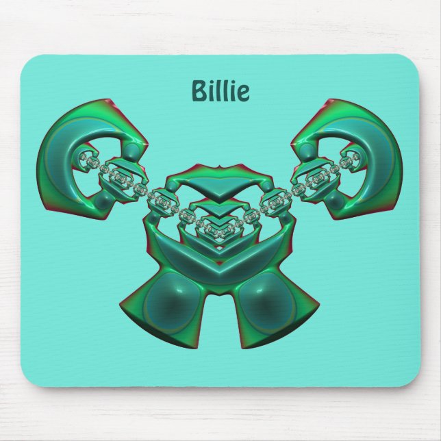 BILLIE ~ Multiple Green ~ BIZARRE Fractal ~  Mouse Pad (Front)