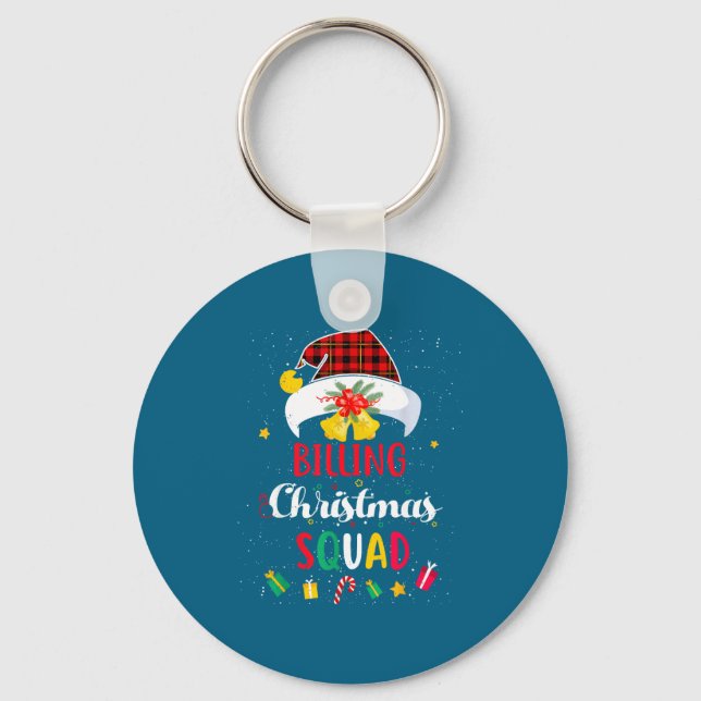 Billing Christmas Squad Santa Hat Billing Speciali Keychain (Front)