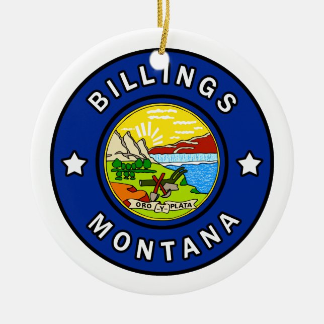 Billings Montana Ceramic Ornament (Front)