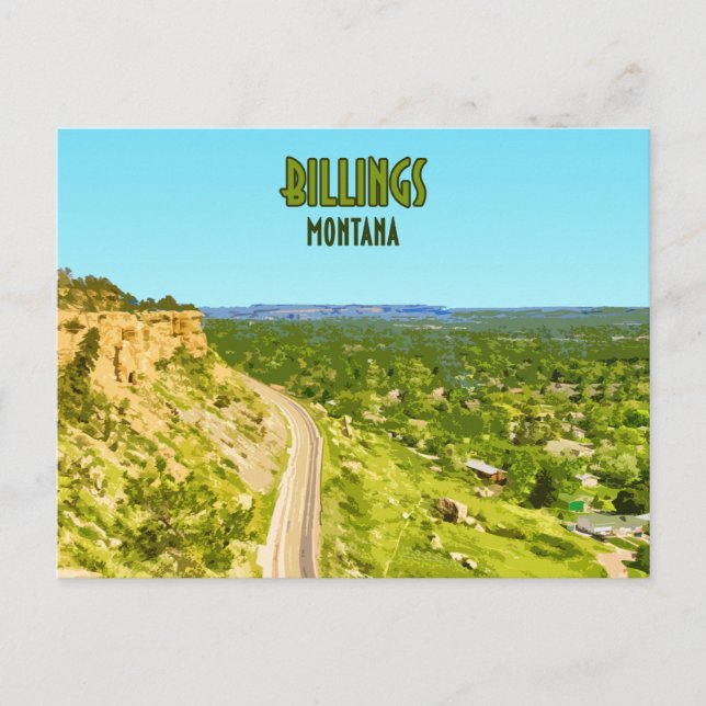 Billings Montana Rim Rocks Vintage Postcard (Front)