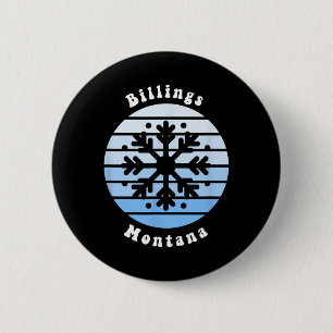 Billings Montana Snowflake Christmas Winter Souven 2 Inch Round Button