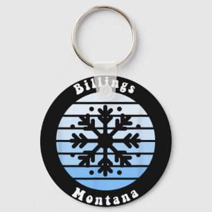 Billings Montana Snowflake Christmas Winter Souven Keychain